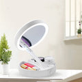 LED Portable Folding Double-Sided Cosmetic Mirror